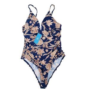 Cupshe Paisley V Neck Tummy Control One Piece Swimsuit SIZE MEDIUM